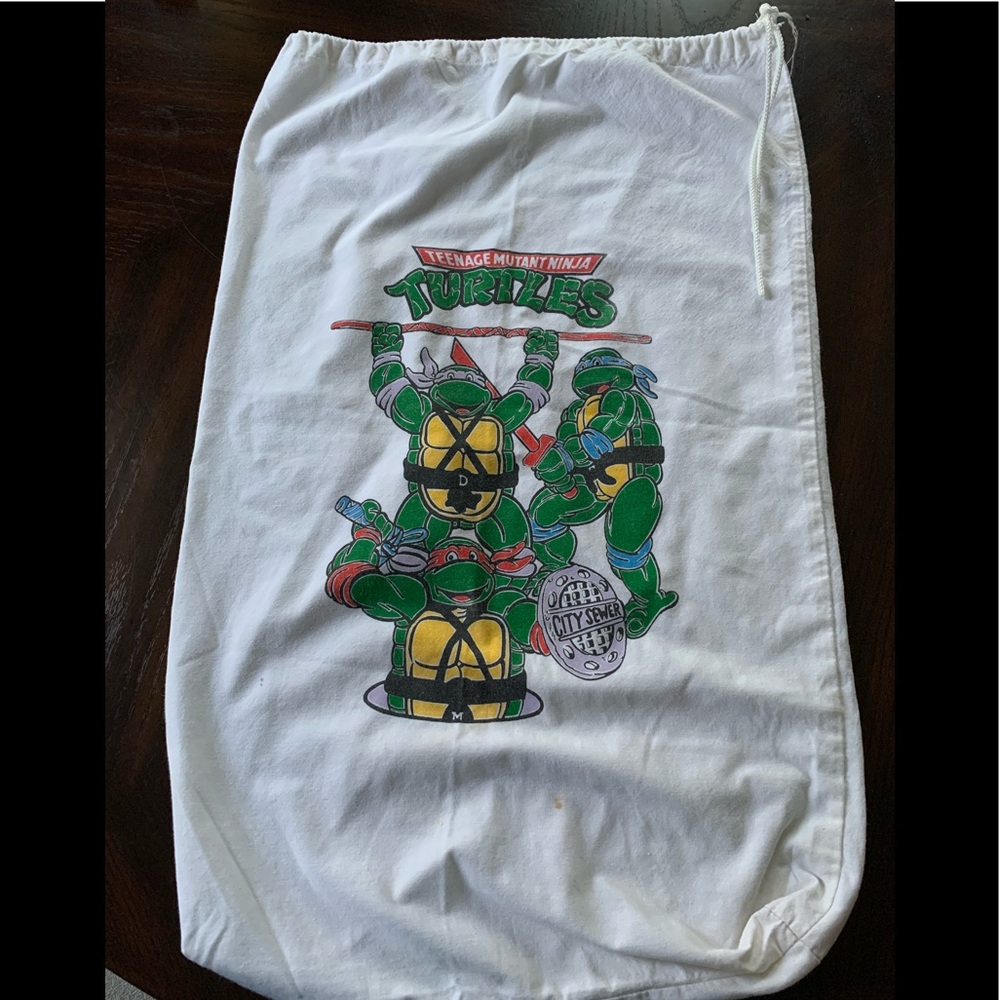 RARE Vintage Ninja Turtles Bag Innovo Laundry Bag Clothing Sack Retro 28.5 x 18" - Picture 3 of 7